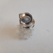 anello tribale argento pietra luna open